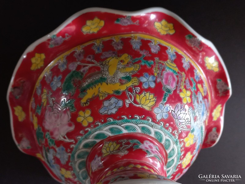 Meseszép Qianlong Yu Zhin kézzel festett kínai fedeles tál, gyűjtői