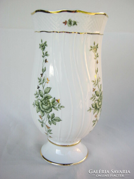 Hollóházi porcelán Erika mintás váza