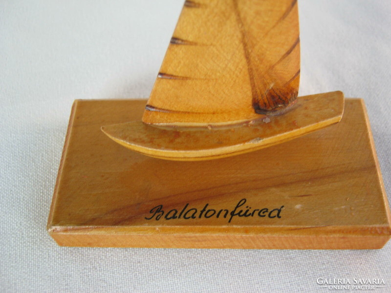 Balatoni emlék fa vitorlás hajó - Balatonfüred