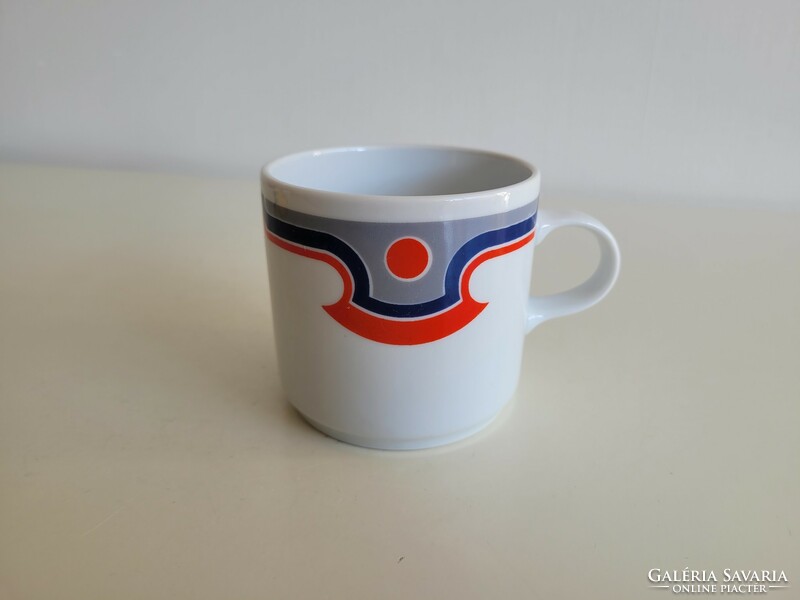 Retro old lowland porcelain mug blue red tea cup 1 pc