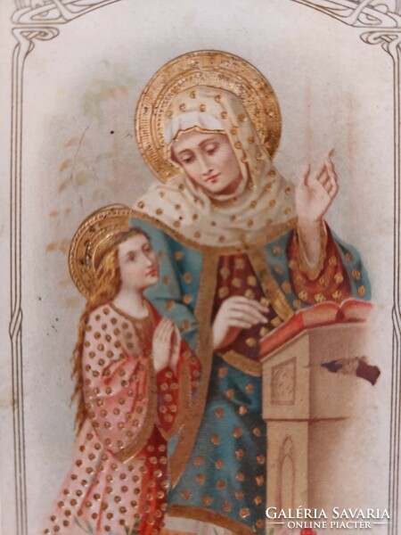 Old small image of St. Anne, prayer image, prayer sheet, grace image