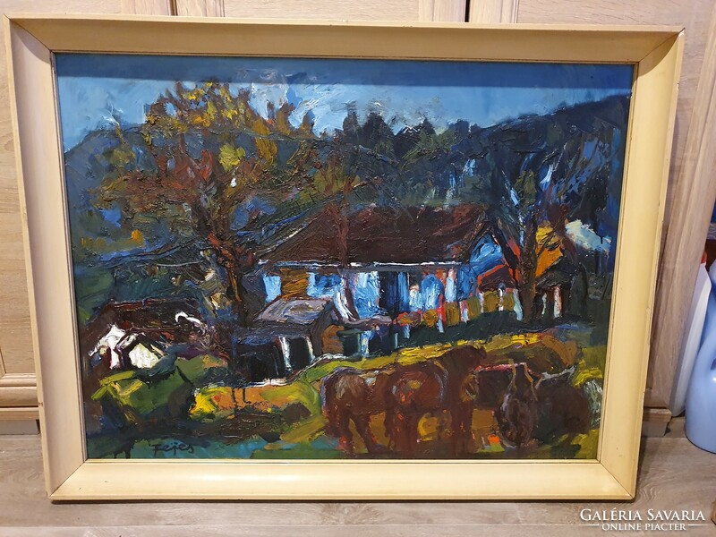 Gallery painting by István Fejes is for sale