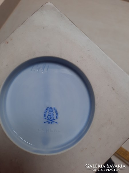 Antik, 1941-es Herendi Viktória mintás porcelán körmös kaspó