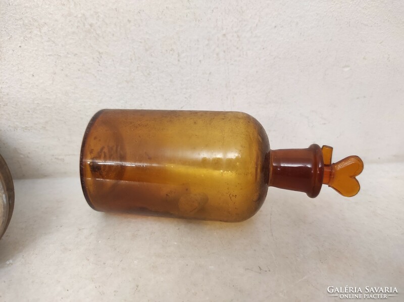 Antik patika üveg fa tartóban utazó orvosi eszköz gyógyszer gyógyszerész 709 6531