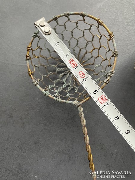 Old small mesh copper filter spoon
