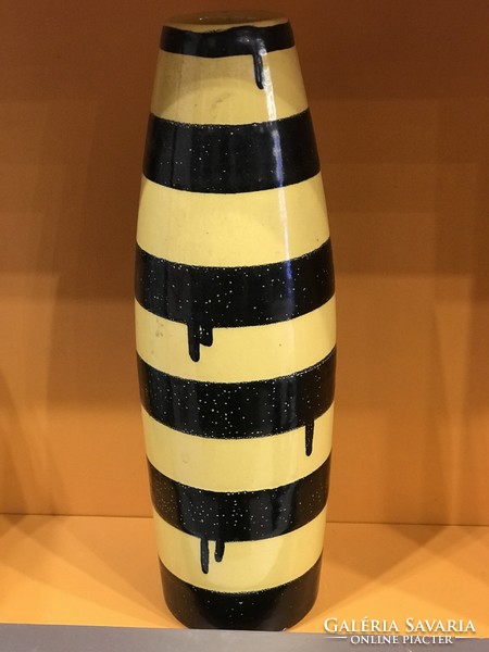 Striped ceramic vase