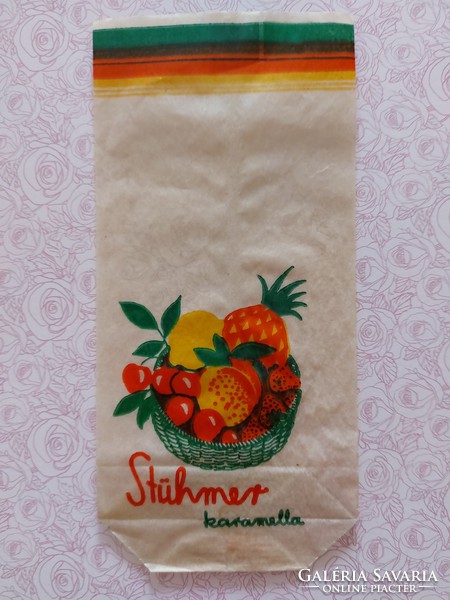 Old stühmer caramel candies in paper bag for advertising packaging