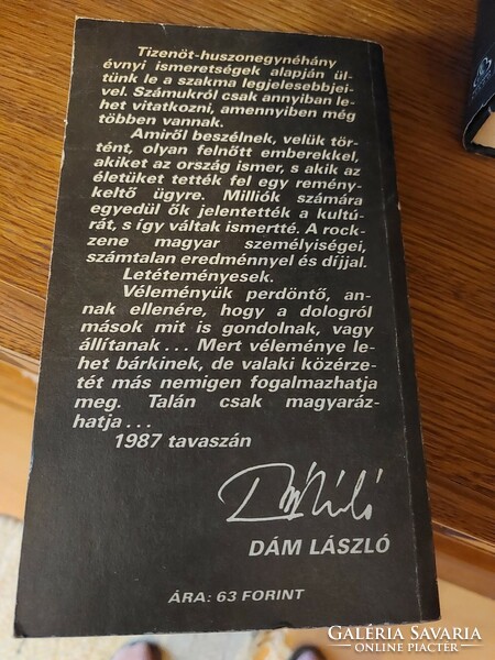 Dám László Rockszámla -IRI kiadás  1987- magyar rockzenei könyv