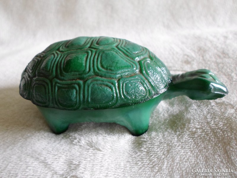 Art deco curt schlevogt green malachite glass turtle