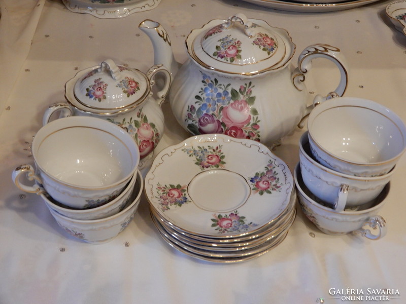 Zsolnay 6-person, marked, judged dinnerware and tea set for free