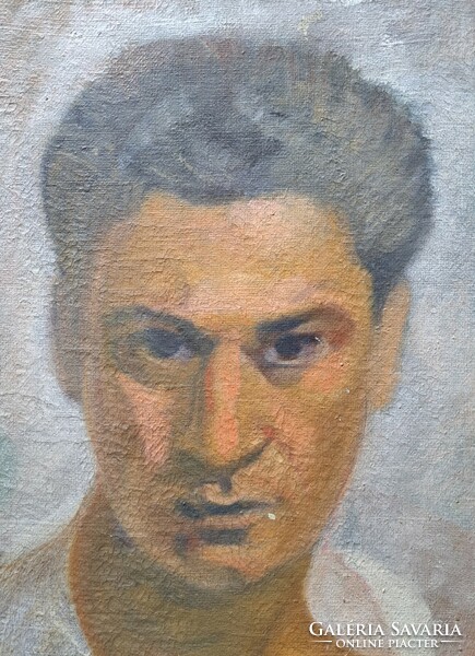 Férfiportré (olaj, vászon, 50x47 cm) azonosítatlan művész