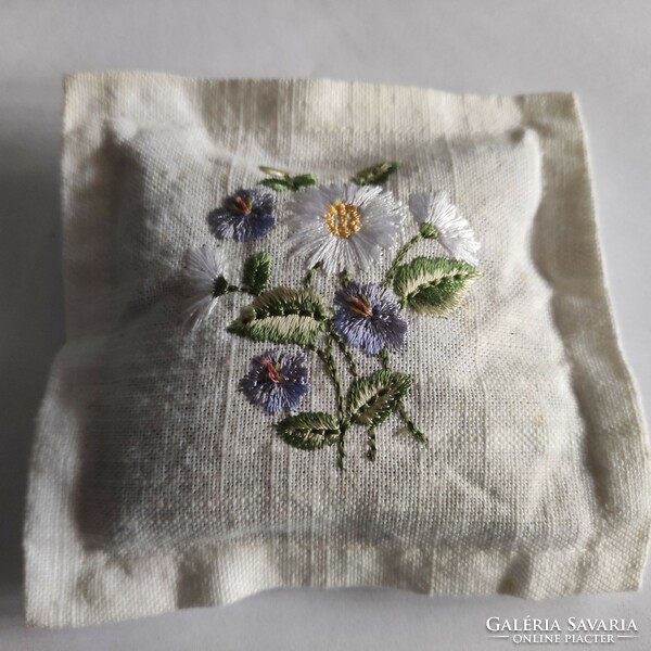 2 embroidered lavender pillows in one