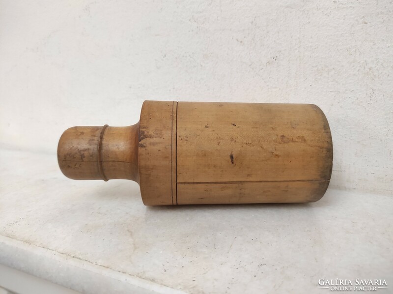 Antique apothecary glass traveling medical device in a wooden holder medicine pharmacist 709 6531