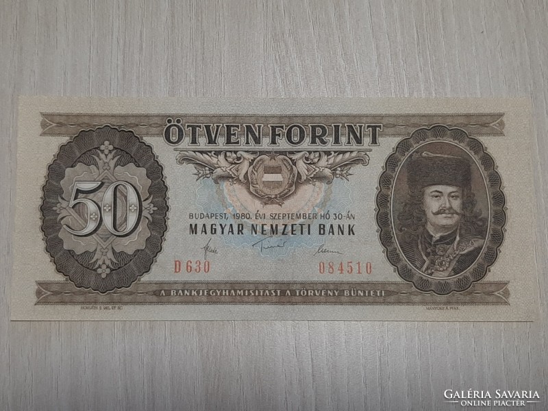 50 forint 1980  ropogós bankjegy