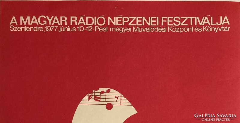 Balogh László (Szentendre, 1930-2002): Magyar Rádió Népzenei Fesztivál, plakát 1977, ritkaság