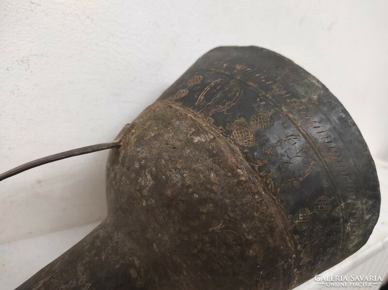 Antique Persian Arabic Copper Jug Treble Hammered 108 6522