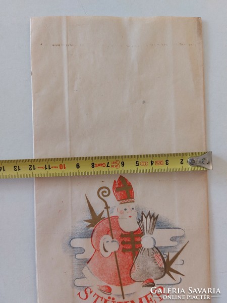 Régi Stühmer papírzacskó reklám csomagolás Mikulás mintával