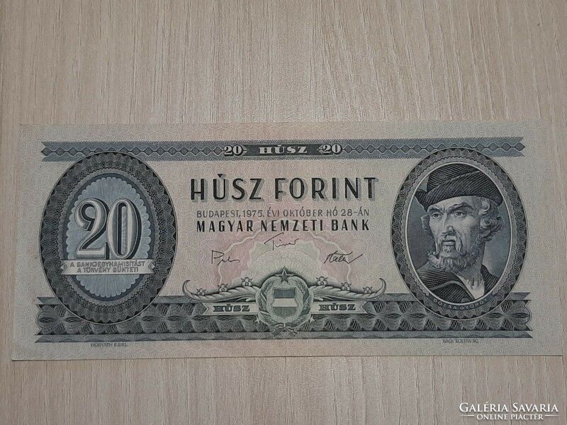 20 forint bankjegy 1975  ropogós bankjegy
