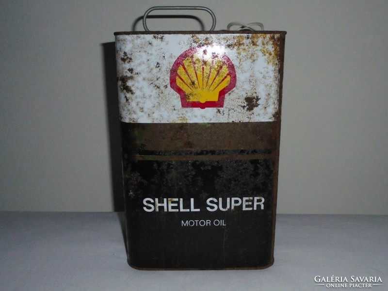Retro Shell Super olajos kanna - Autó kocsi motor olaj oil benzin benzinkút reklám - 1970-es évek