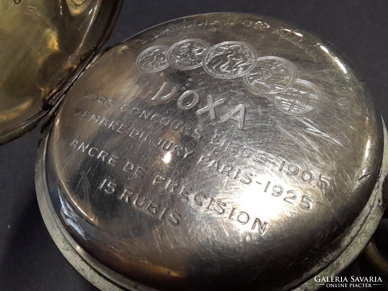 Doxa metal men's pocket watch with flawless dial.