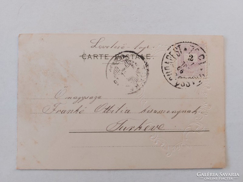 Régi dombornyomott képeslap 1899 Madame de Pompadour levelezőlap