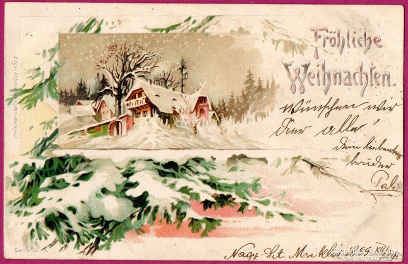 E - 004   Téli Üdvözlet 1899-ből