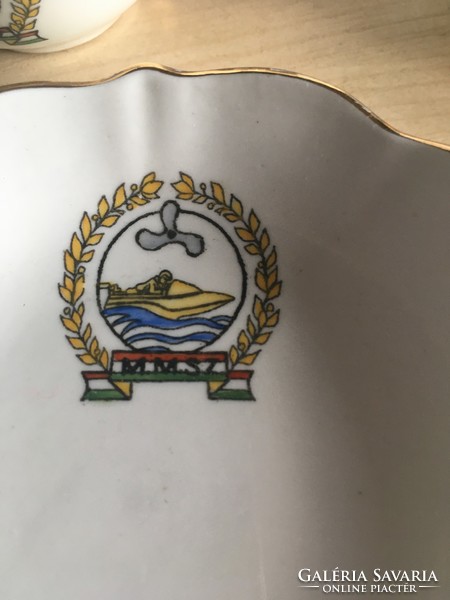 AQINCUM-két db kávéscsésze-MMSZ-repi ajándéknak készülhetett-1960-as évek hajós dekorral