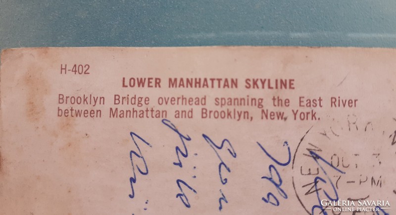Régi képeslap 1959 Brooklyn Bridge híd fotó levelezőlap
