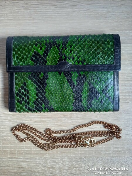 Snape snake leather bag with radish