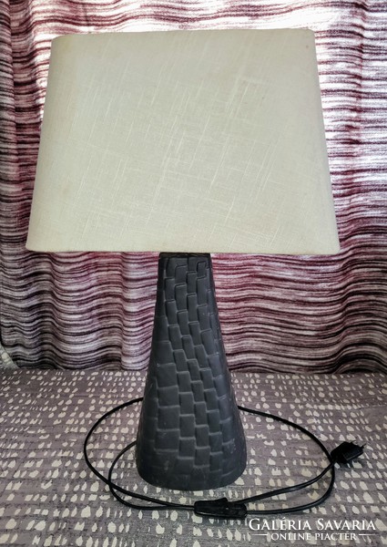 Art deco bedside lamp with wicker pattern
