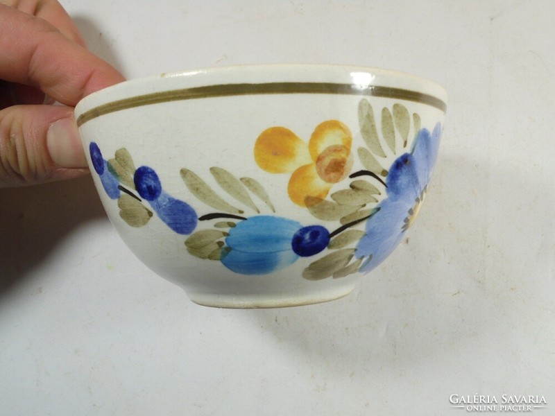 Retro old marked - zf kolo Polish production - painted glazed flower floral ceramic small bowl dish
