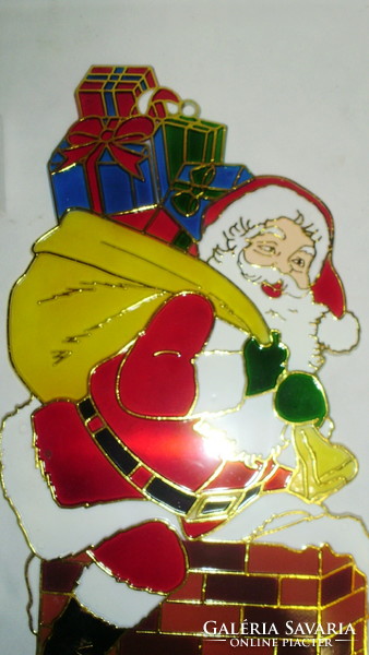 Retro Santa Claus hanging ornament - 35 cm high - plastic, vinyl