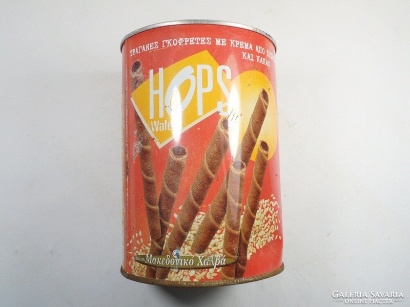 Retro metal box metal tin box - hops wafers chocolate wafer roletti - made in Macedonia