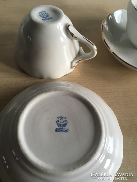 AQINCUM-két db kávéscsésze-MMSZ-repi ajándéknak készülhetett-1960-as évek hajós dekorral