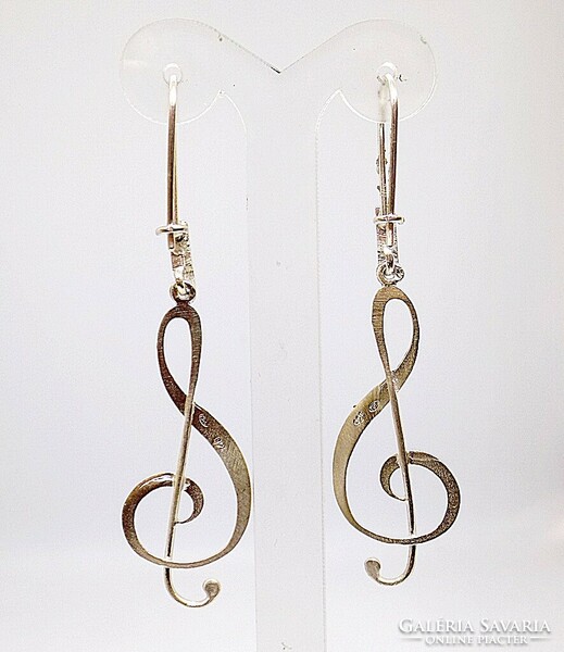 Silver note earrings (zal-ag106561)