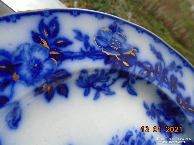 19 Sz cobalt gold woodbine(=honeysuckle) pearl wedgwood wall decorative bowl