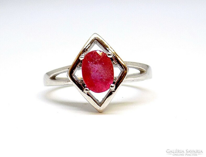 Silver ring with ruby stones (zal-ag107487)