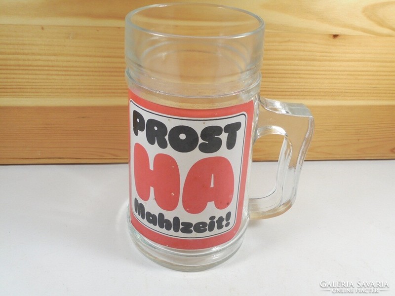 Retro old paper label beer beer glass jar - prost ha mahlzeit! - Made in Germany