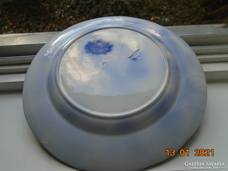 19 Sz cobalt gold woodbine(=honeysuckle) pearl wedgwood wall decorative bowl
