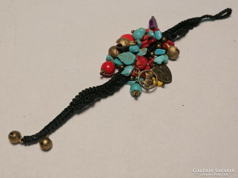 Bracelet with coral, turquoise, puppy (701)