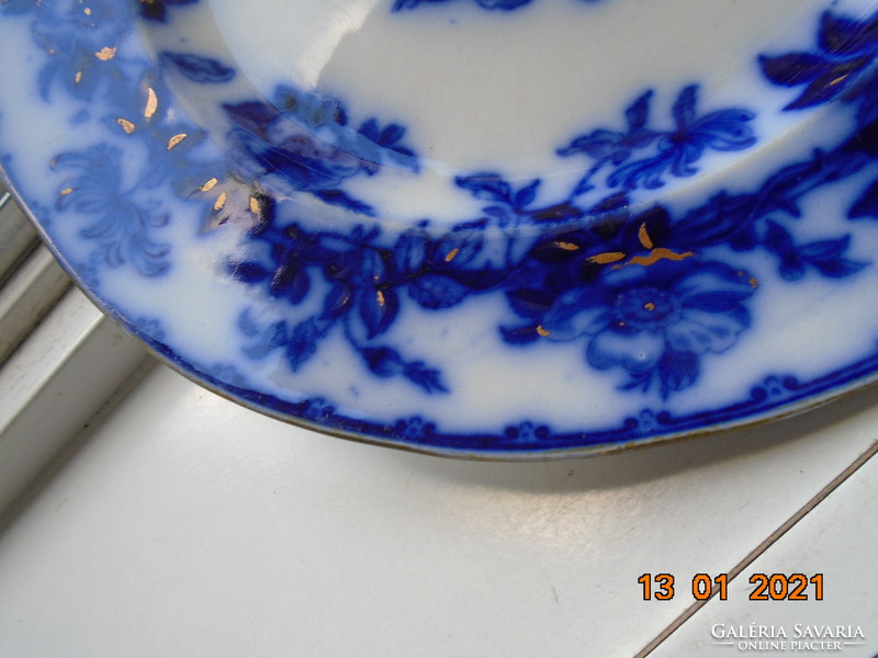 19 Sz cobalt gold woodbine(=honeysuckle) pearl wedgwood wall decorative bowl