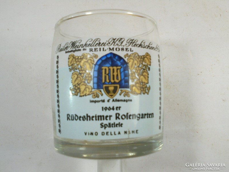 Régi retro -Reil Mosel- Német gyártmány bor boros talpas üveg pohár- 1964-es évből