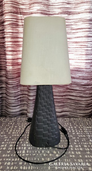 Fonott mintájú kerámia testű Art Deco éjjeli lámpa