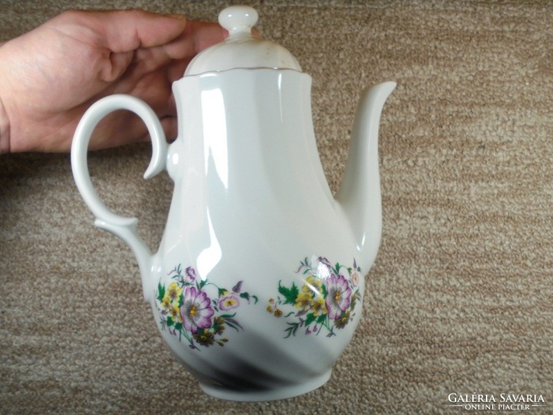 Retro régi jelzett porcelán teás készlet kanna kancsó és cukortartó cukor tartó - Bolgár gyártmány