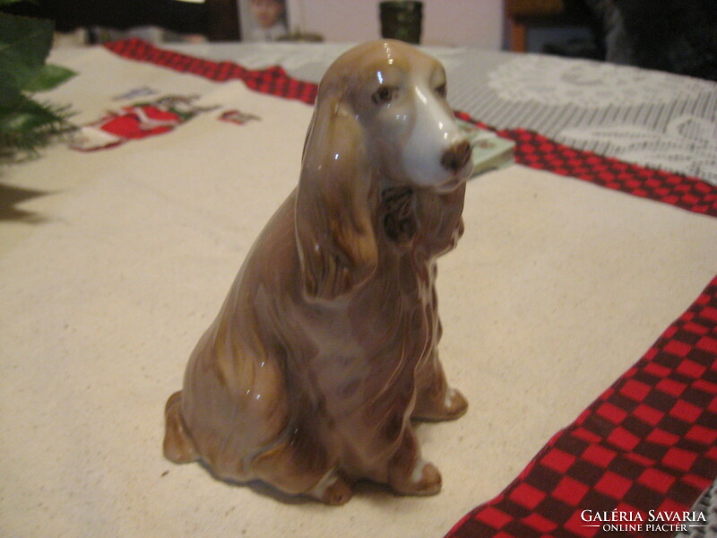 Zsolnay, spaniel, painted in good condition, 11 cm