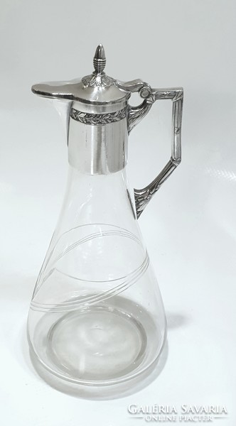 Art Nouveau, silver-plated liquor carafe, pitcher, eet, oil pouring,