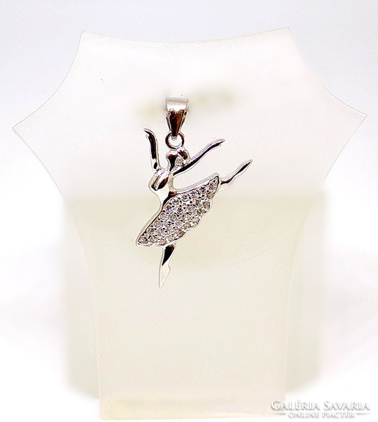 Silver stone ballerina pendant (zal-ag99546)