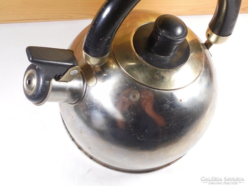 Régi rozsdamentes acél teáskanna vízforraló teás kanna kiöntő tea főző - Princess Gold gyártó