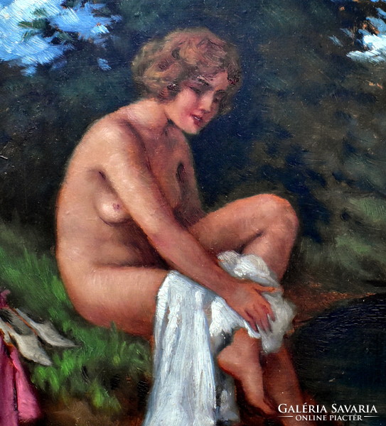 Ferenc Semjén (1885) bathing nude