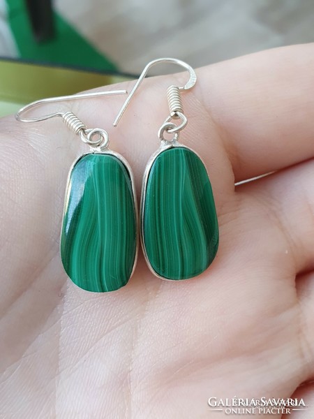 925 silver beautiful malachite earrings